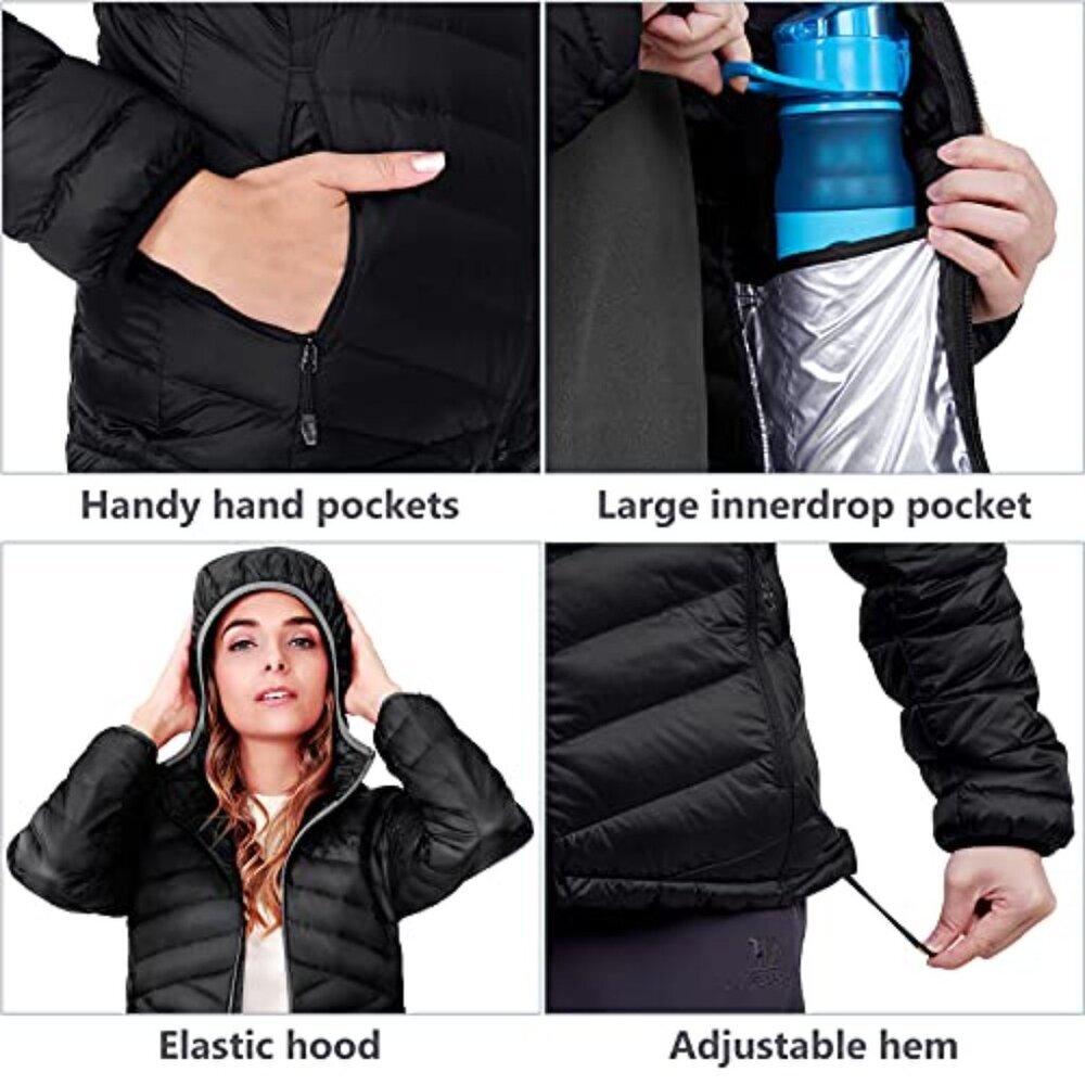 Lightweight Packable Down Puffer Jacket Hooded In… - image 4